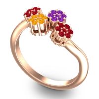 Simple Floral Pave Devana Ring