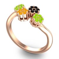 Simple Floral Pave Devana Ring