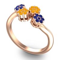 Simple Floral Pave Devana Ring