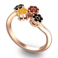 Simple Floral Pave Devana Ring