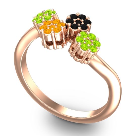 Simple Floral Pave Devana Ring