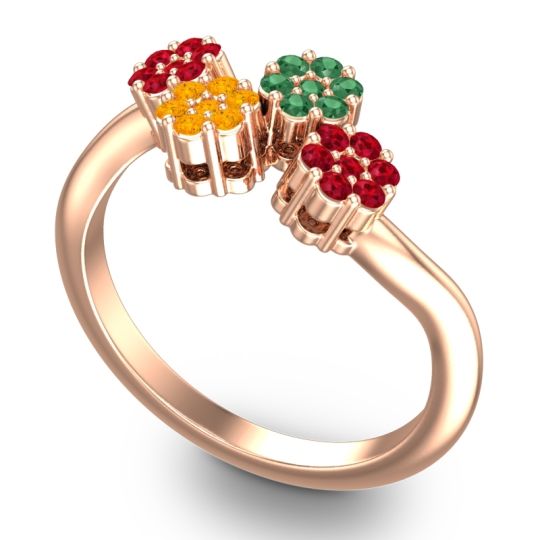 Simple Floral Pave Devana Ring
