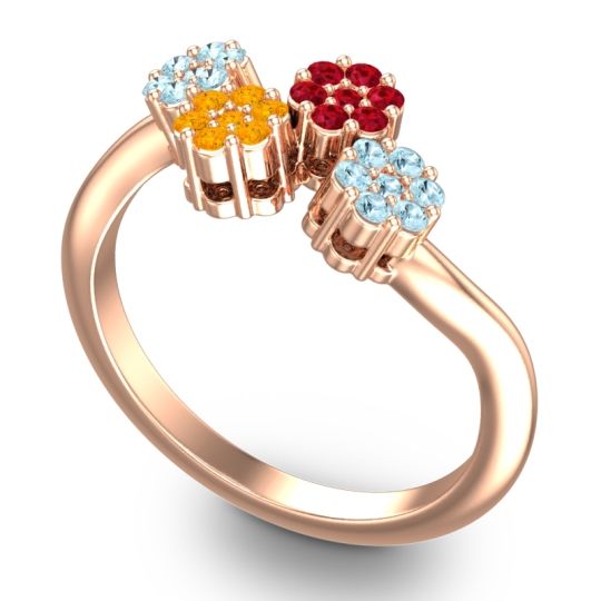 Simple Floral Pave Devana Ring
