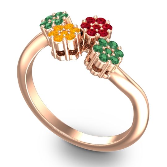 Simple Floral Pave Devana Ring