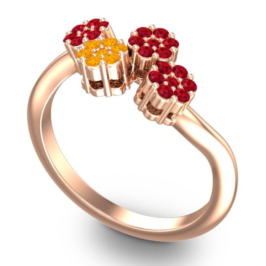 Simple Floral Pave Devana Ring