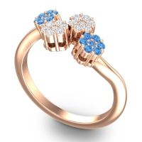 Simple Floral Pave Devana Ring
