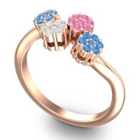 Simple Floral Pave Devana Ring
