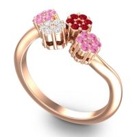 Simple Floral Pave Devana Ring