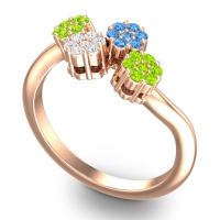Simple Floral Pave Devana Ring