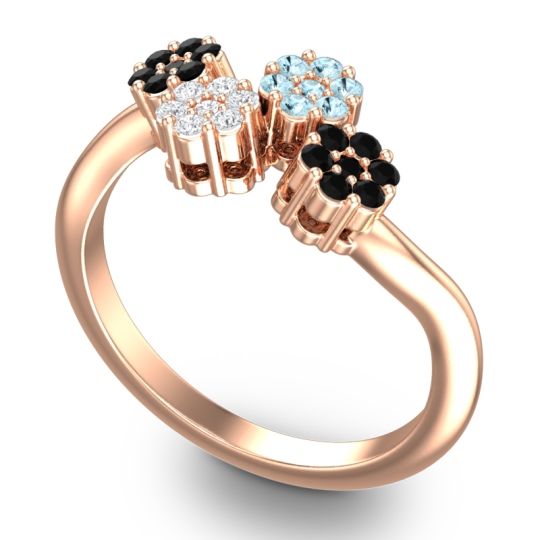 Simple Floral Pave Devana Ring