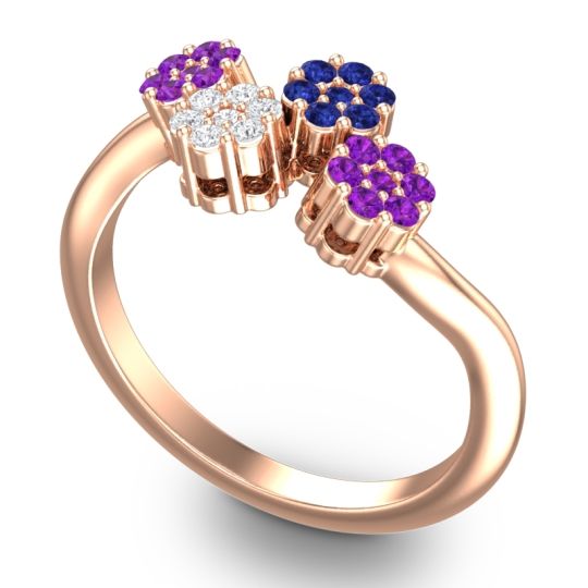 Simple Floral Pave Devana Ring