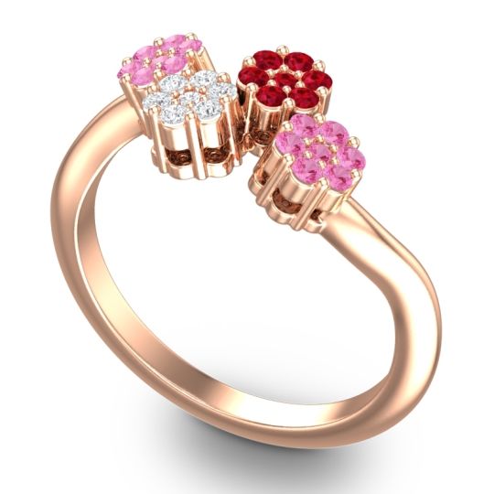 Simple Floral Pave Devana Ring