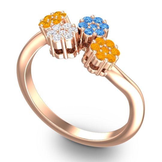 Simple Floral Pave Devana Ring