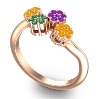 Simple Floral Pave Devana Ring