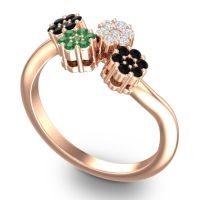 Simple Floral Pave Devana Ring