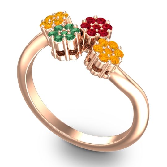 Simple Floral Pave Devana Ring
