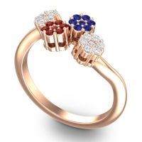 Simple Floral Pave Devana Ring
