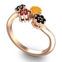 Simple Floral Pave Devana Ring
