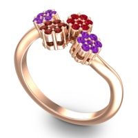 Simple Floral Pave Devana Ring