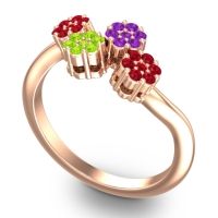 Simple Floral Pave Devana Ring