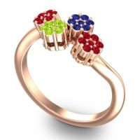 Simple Floral Pave Devana Ring