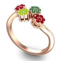 Simple Floral Pave Devana Ring