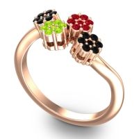 Simple Floral Pave Devana Ring