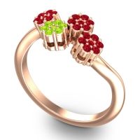 Simple Floral Pave Devana Ring
