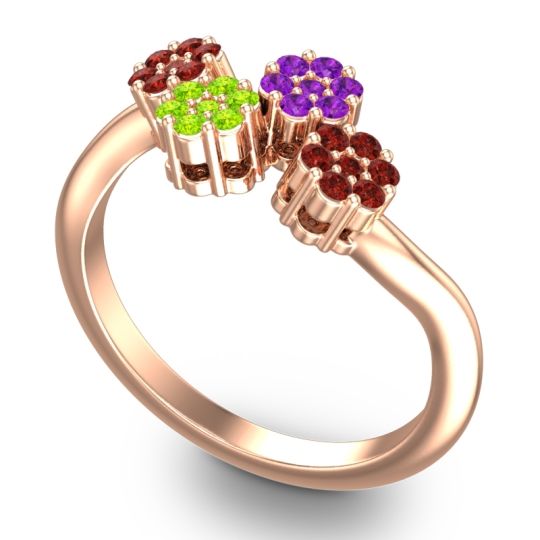 Simple Floral Pave Devana Ring