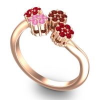 Simple Floral Pave Devana Ring
