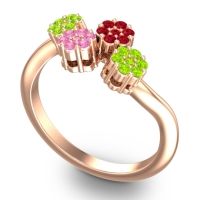 Simple Floral Pave Devana Ring