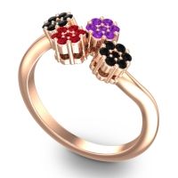 Simple Floral Pave Devana Ring