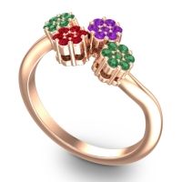 Simple Floral Pave Devana Ring