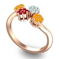 Simple Floral Pave Devana Ring