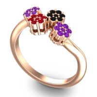 Simple Floral Pave Devana Ring