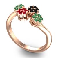 Simple Floral Pave Devana Ring