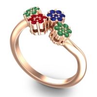 Simple Floral Pave Devana Ring