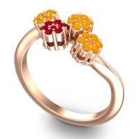Simple Floral Pave Devana Ring