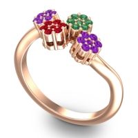 Simple Floral Pave Devana Ring