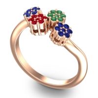 Simple Floral Pave Devana Ring