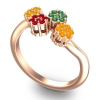 Simple Floral Pave Devana Ring