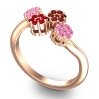 Simple Floral Pave Devana Ring