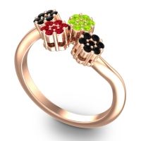 Simple Floral Pave Devana Ring