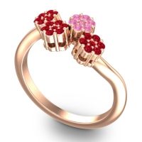 Simple Floral Pave Devana Ring