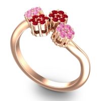 Simple Floral Pave Devana Ring