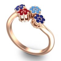 Simple Floral Pave Devana Ring