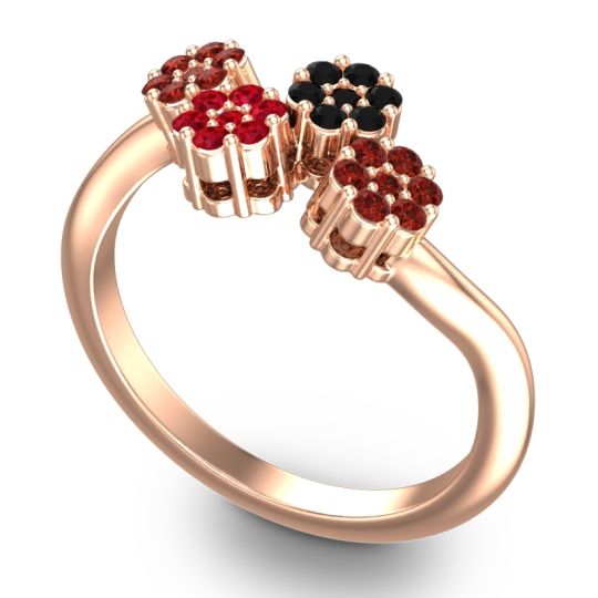 Simple Floral Pave Devana Ring