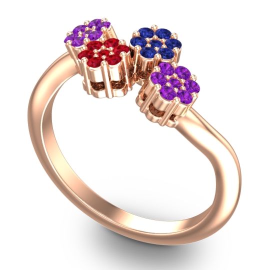 Simple Floral Pave Devana Ring