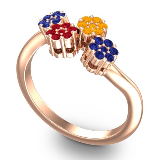 Simple Floral Pave Devana Ring