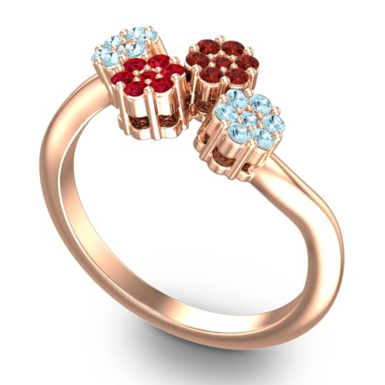 Simple Floral Pave Devana Ring